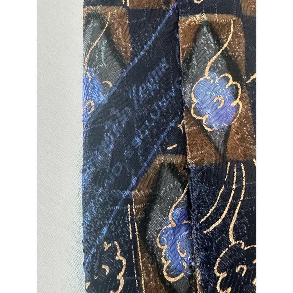 Ermenegildo‎ Zegna Purple Bronze Floral Silk Tie Made in Italy